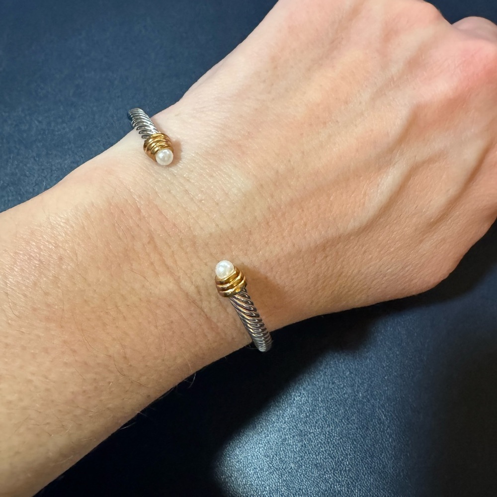 Desinger Inspired Gold Twisted Cable Bracelet - image 2